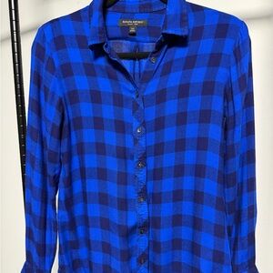 Banana Republic Vibrant Blue Checkered Shirt